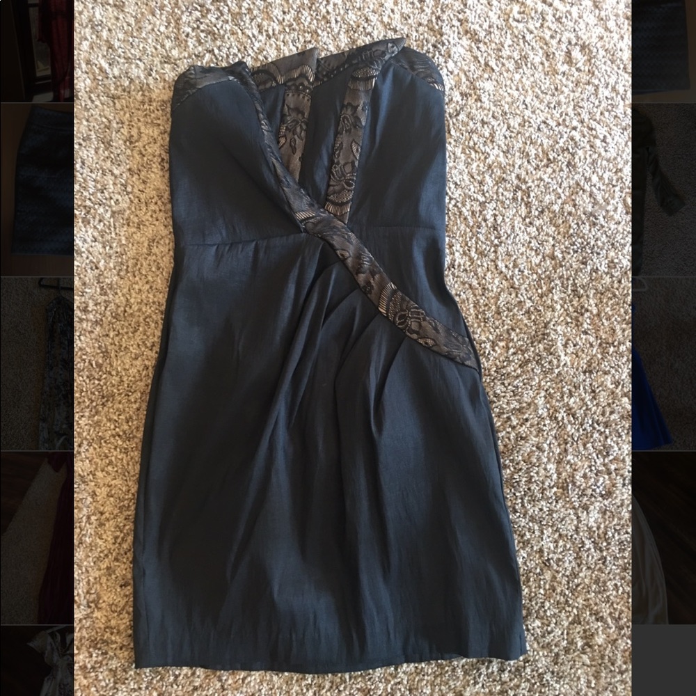 ModCloth black mini dress with lace detail